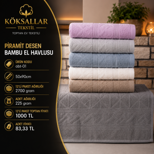 Piramit Desen Bambu El Havlusu
