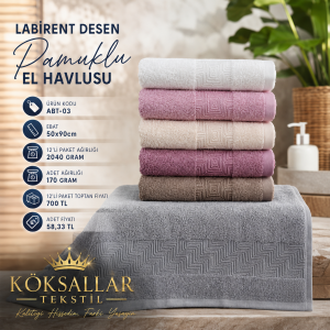 Labirent Desen Pamuklu El Havlusu