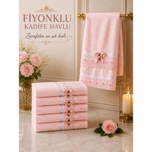 Fiyonklu Kadife Havlu 12'li Paket
