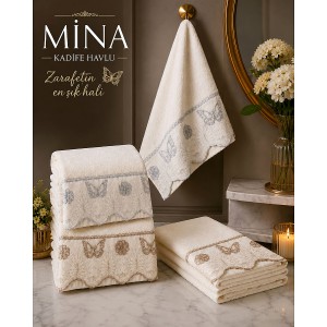 Mina Kadife Havlu 3 Renk 12'li Paket