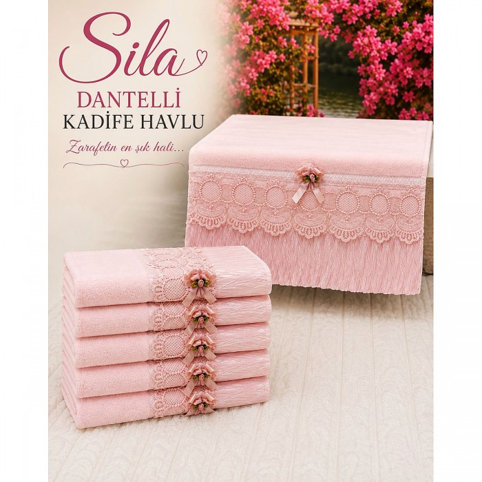 Sıla İncili Kadife Havlu 12'li Paket