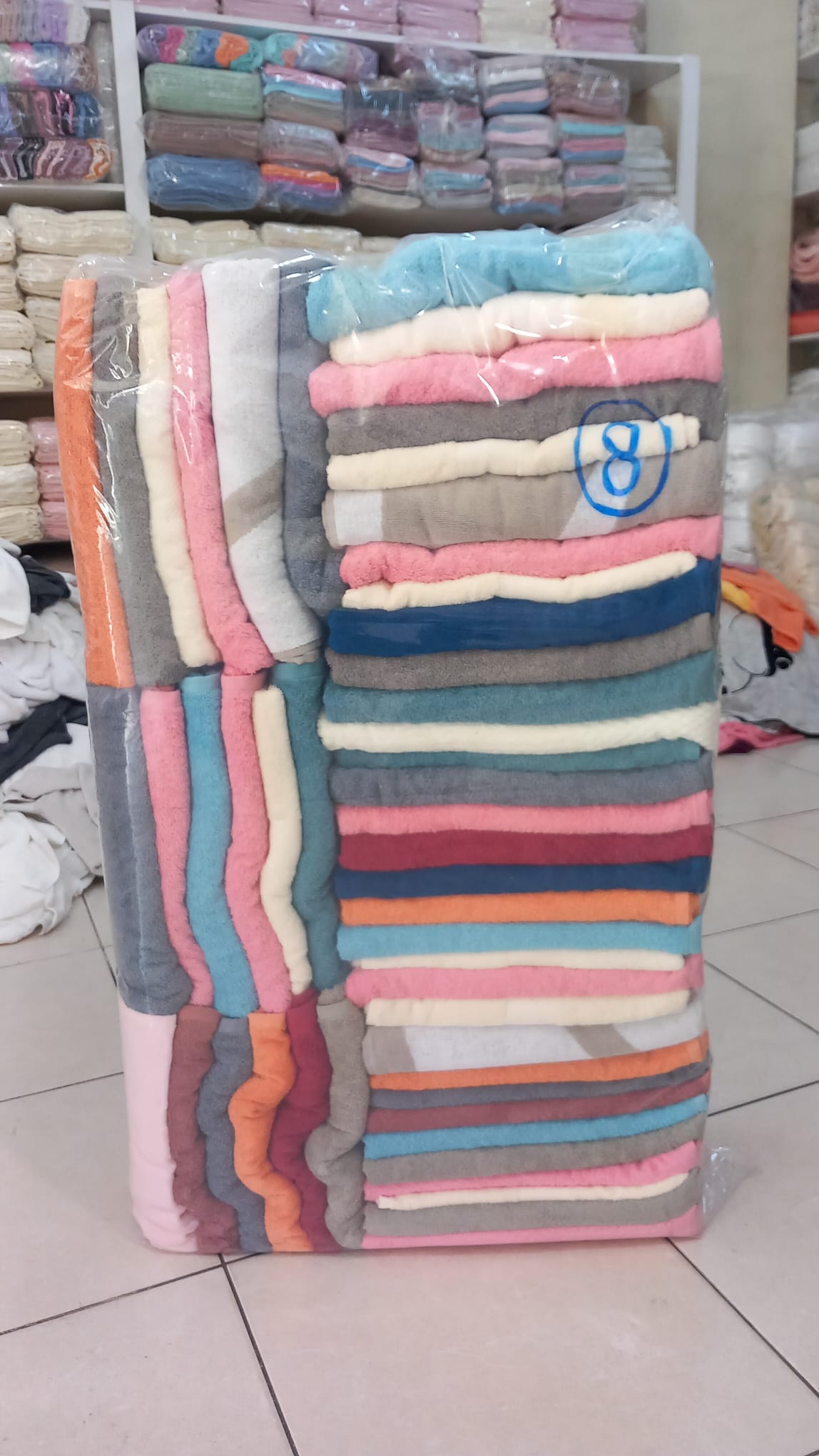 DBH-08 Defolu Havlu Mavi Pembe Karışık Paket