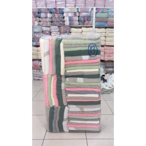 DBH-13 Defolu Havlu Yeşil Pembe Natural Paket
