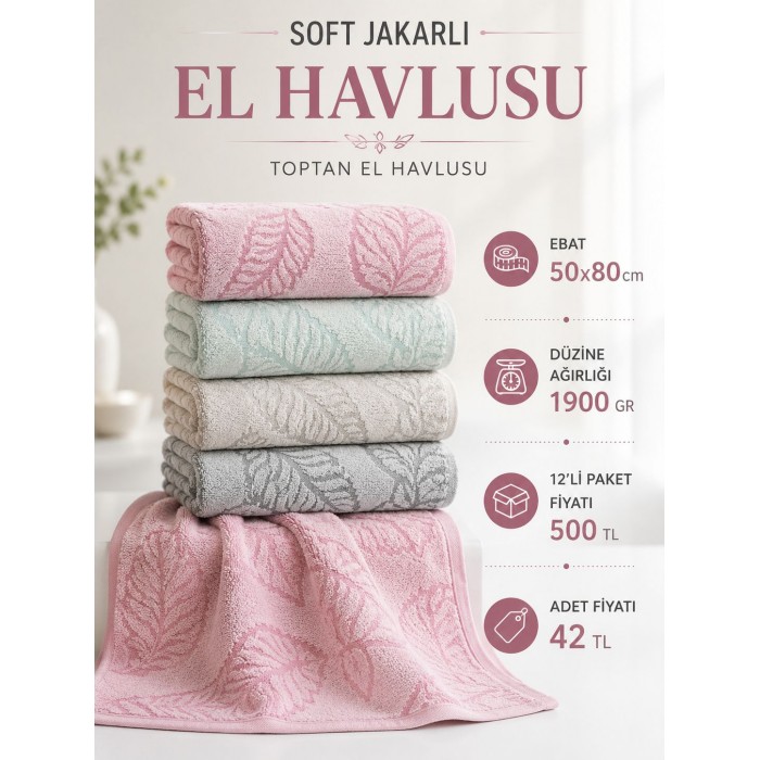 Soft Jakarlı Toptan El Havlusu