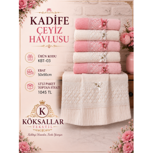 Kadife Çeyiz Havlusu KBT-03