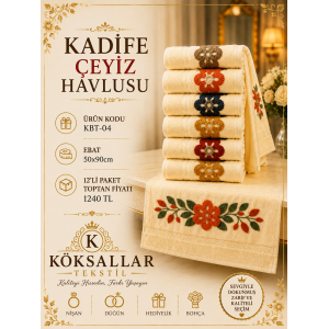Kadife Çeyiz Havlusu KBT-04