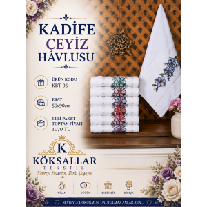 Kadife Çeyiz Havlusu KBT-05