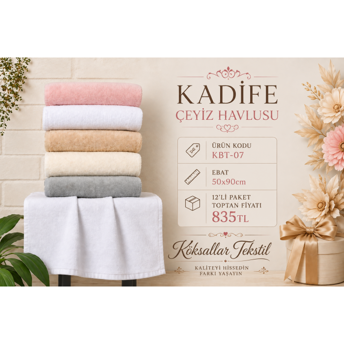 Kadife Çeyiz Havlusu KBT-07