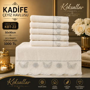 Kadife Çeyiz Havlusu KBT-22