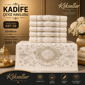 Kadife Çeyiz Havlusu KBT-26
