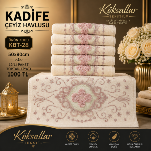 Kadife Çeyiz Havlusu KBT-28