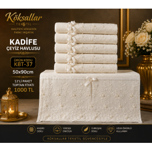Kadife Çeyiz Havlusu KBT-37