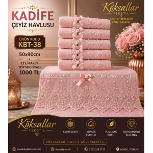 Kadife Çeyiz Havlusu KBT-38