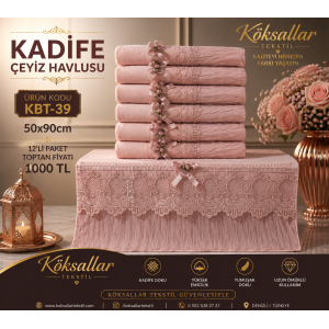 Kadife Çeyiz Havlusu KBT-39