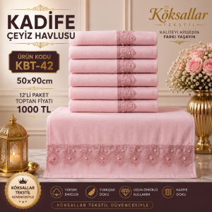 Kadife Çeyiz Havlusu KBT-42