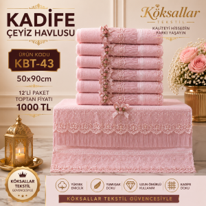 Kadife Çeyiz Havlusu KBT-43