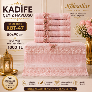 Kadife Çeyiz Havlusu KBT-47
