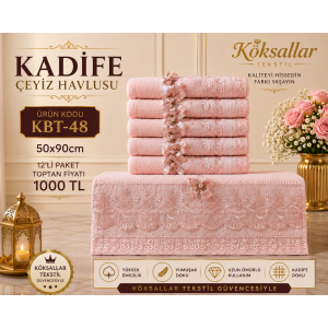 Kadife Çeyiz Havlusu KBT-48