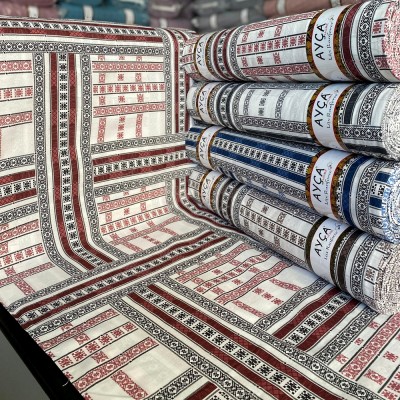 Toptan Etnik Şerit Desenli Nevresimlik Kumaş 240 cm