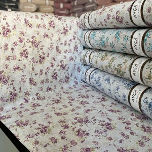 Toptan Vintage Mor Çiçekli Nevresimlik Kumaş 240 cm