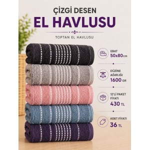 Çizgi Desen Okuntuluk Havlu Toptan Satış