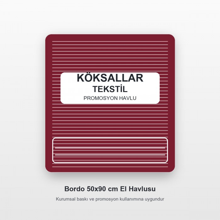 Köksallar Tekstil Bordo Promosyon El Havlusu 50x90 cm