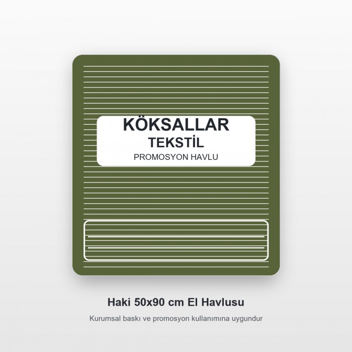 Köksallar Tekstil Haki Promosyon El Havlusu 50x90 cm