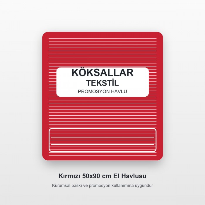 Köksallar Tekstil Kırmızı Promosyon El Havlusu 50x90 cm