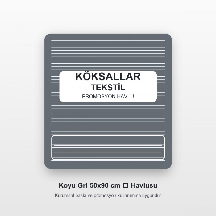 Köksallar Tekstil Koyu Gri Promosyon El Havlusu 50x90 cm