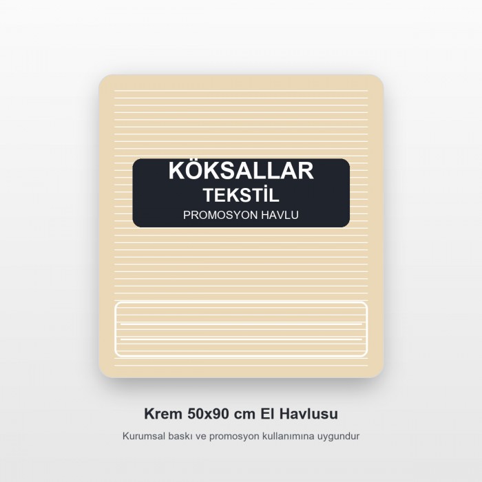 Köksallar Tekstil Krem Promosyon El Havlusu 50x90 cm