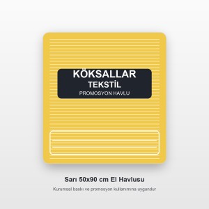 Köksallar Tekstil Sarı Promosyon El Havlusu 50x90 cm
