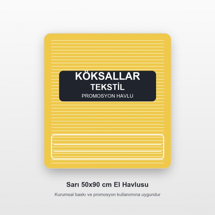 Köksallar Tekstil Sarı Promosyon El Havlusu 50x90 cm