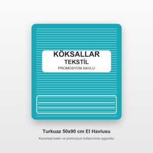 Köksallar Tekstil Turkuaz Promosyon El Havlusu 50x90 cm