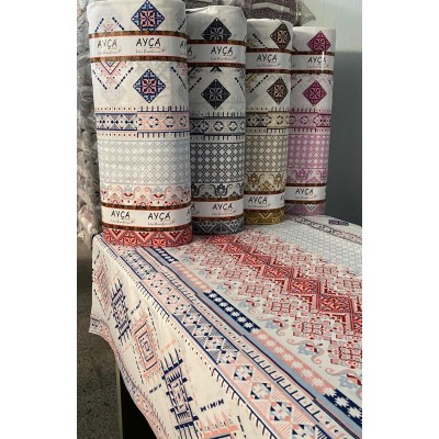 Kilim Motifli Bordürlü Toptan Ranforce Kumaş KT-48