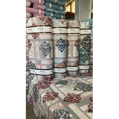 Damask Madalyon Kareli Toptan Ranforce Kumaş KT-83