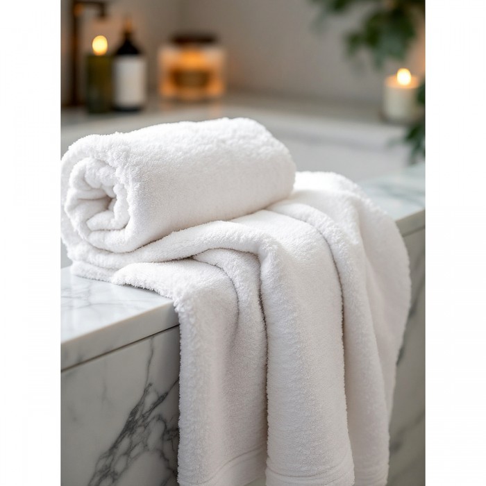 Toptan Beyaz Otel El Havlusu 50x90 cm - %100 Pamuk 200gram