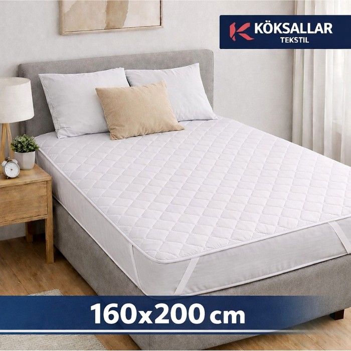 Çift Kişilik 160x200 cm Dört Köşe Lastikli Kapitone Alez – Yatak Koruyucu
