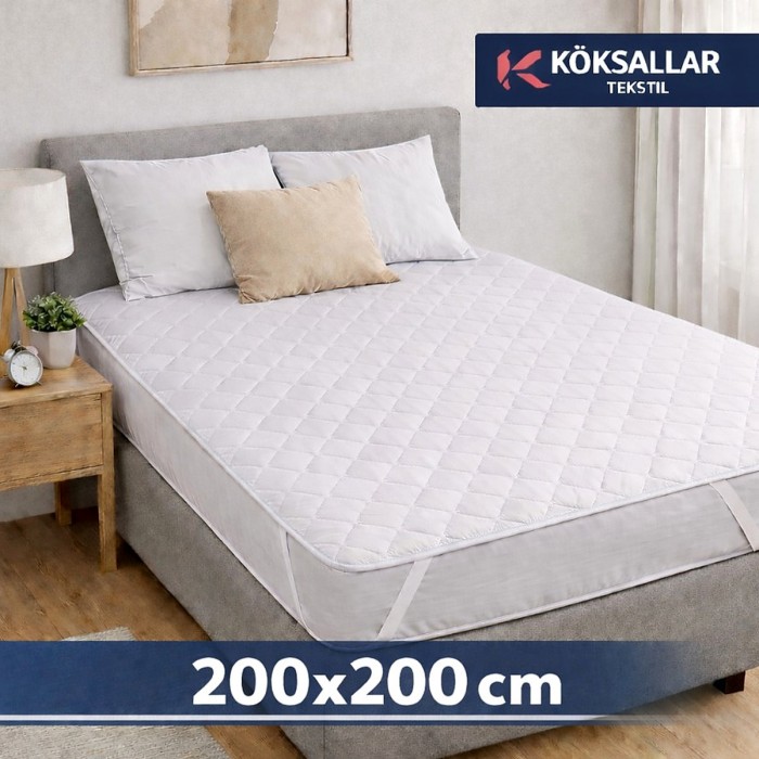 King Size 200x200 cm Dört Köşe Lastikli Kapitone Alez – Yatak Koruyucu