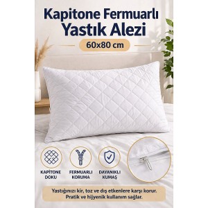 Kapitone Fermuarlı Yastık Alezi 60x80 cm