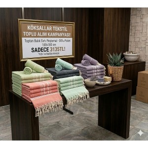 Toptan Balık Sırtı Peştemal 100x180 cm 30'lu Paket