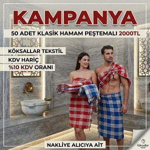 Toptan Klasik Hamam Peştemalı 50 Adet Paket