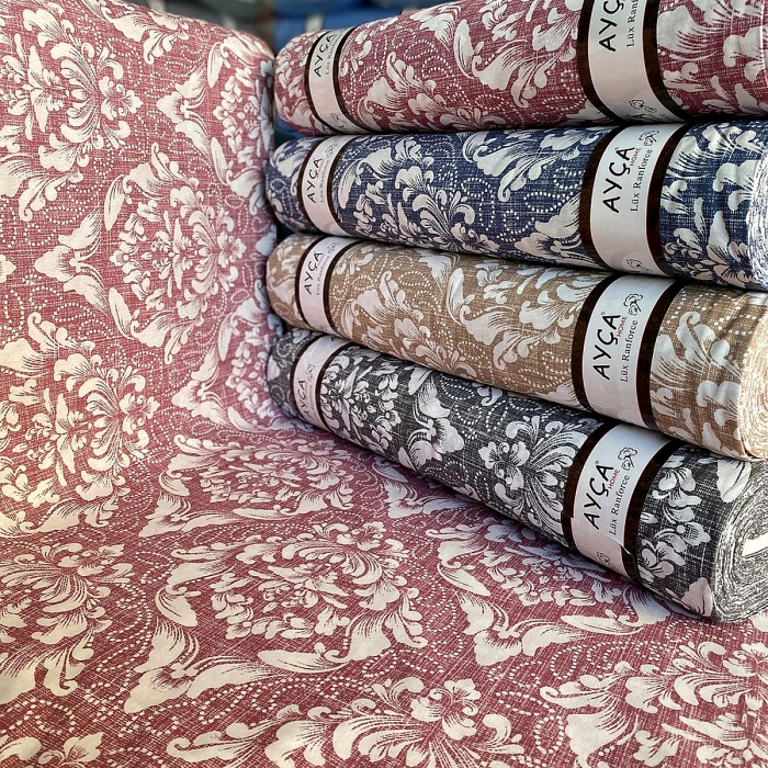 Toptan Damask Desenli Nevresimlik Kumaş 240 cm