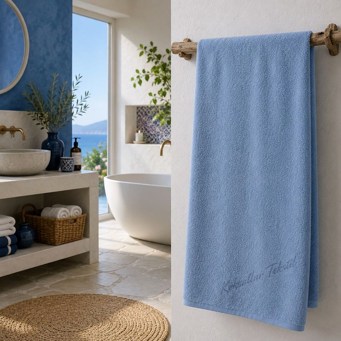 Banyo havlusu 70x140cm mavi