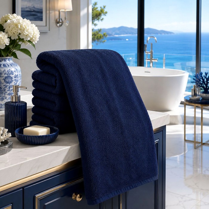 Banyo havlusu 90x150cm lacivert