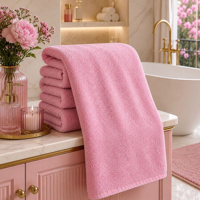 Banyo havlusu 90x150cm pembe