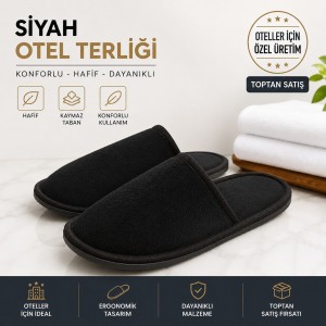 Toptan Siyah Otel Terliği